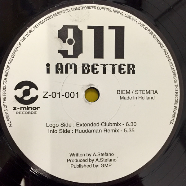 911 - I Am Better | Z-Minor Records (Z-01-001)