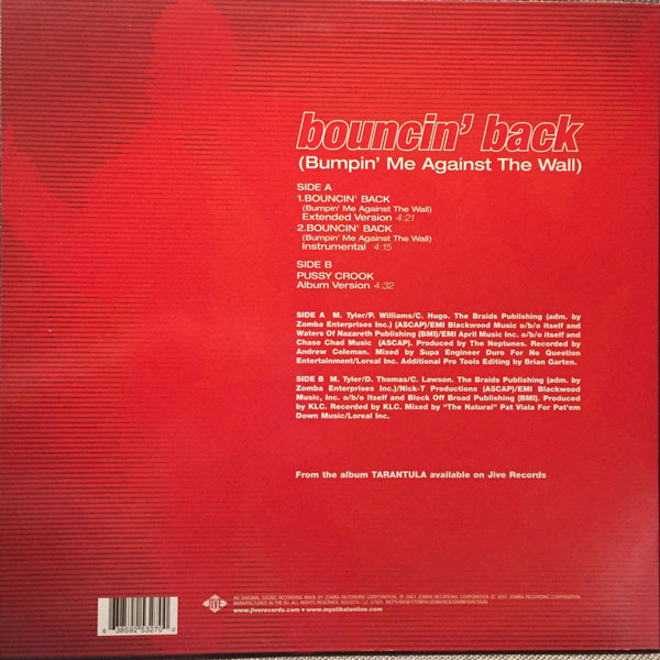 Mystikal - Bouncin' Back (Bumpin' Me Against The Wall) | Jive (9253270-4) - 2