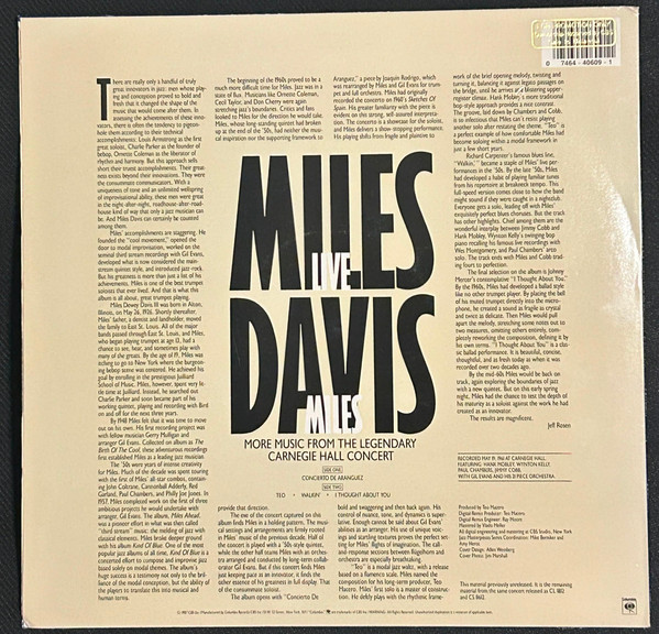 Miles Davis - Live Miles: More Music From The Legendary Carnegie Hall Concert | Columbia (CJ 40609) - 2