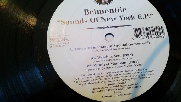 Belmontiie Project - Sounds Of New York EP | Stompin' Ground Records (SG 702004) - main