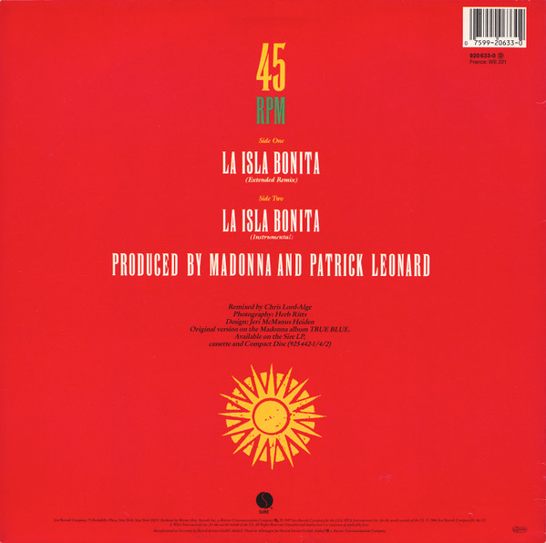 Madonna - La Isla Bonita | Sire (920 633-0) - 2