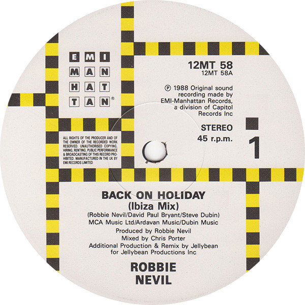 Robbie Nevil - Back On Holiday | EMI-Manhattan Records (12MT 58)