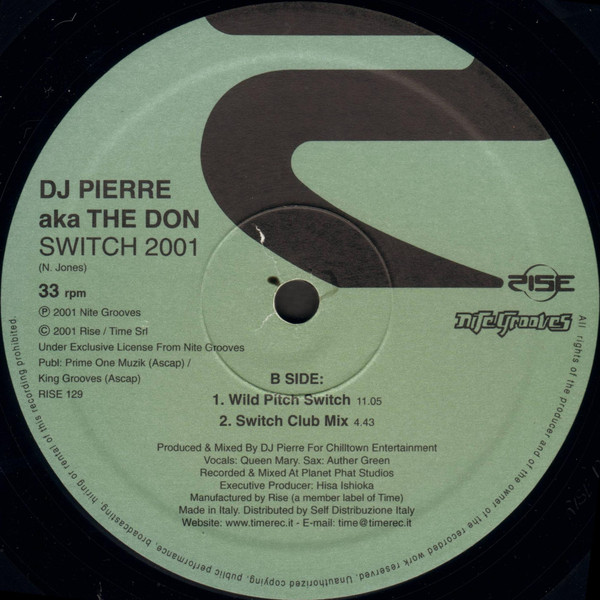 DJ Pierre Aka The Don - Switch 2001 | Rise (RISE 129) - 4