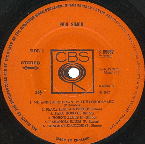 Paul Simon - Paul Simon | CBS (69007) - 3 Paul Simon - Paul Simon | CBS (69007) - 3