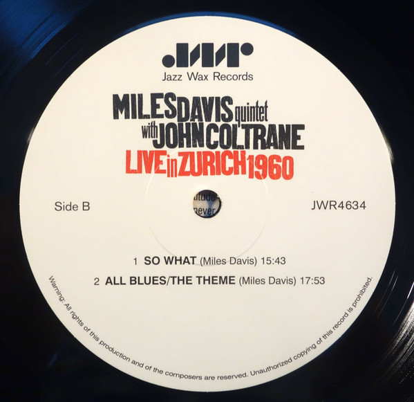 The Miles Davis Quintet With John Coltrane - Live In Zürich 1960 | Jazz Wax Records (JWR 4634) - 4