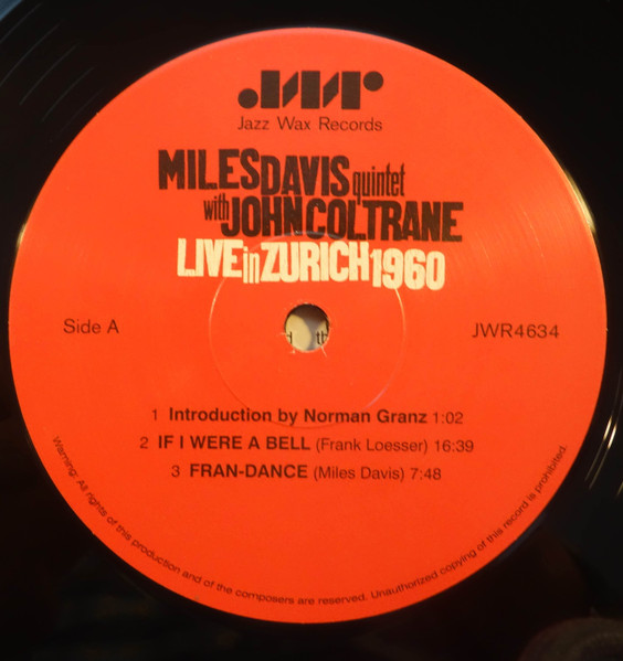 The Miles Davis Quintet With John Coltrane - Live In Zürich 1960 | Jazz Wax Records (JWR 4634) - 3