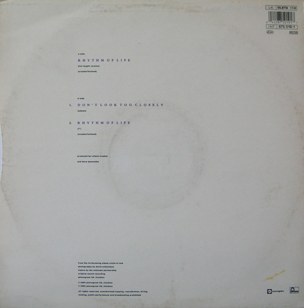 Oleta Adams - Rhythm Of Life | Fontana (OLETA 112) - 3