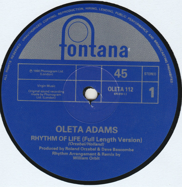 Oleta Adams - Rhythm Of Life | Fontana (OLETA 112) - 4