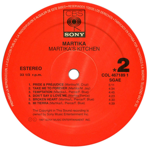 Martika - Martika's Kitchen | CBS/Sony (COL 467189 1) - 4