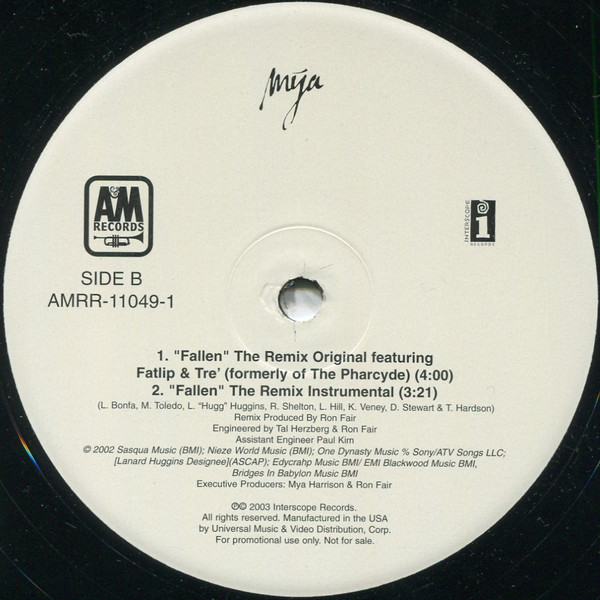 Mya - Fallen | A&M Records (AMRR-11049-1) - 2