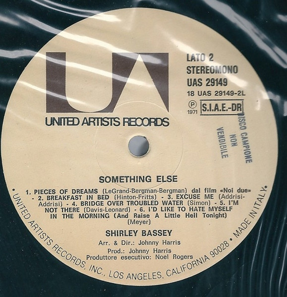 Shirley Bassey - Something Else | United Artists Records (UAG 29149) - 3