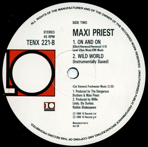 Maxi Priest - Wild World | 10 Records (TENX 221) - 3