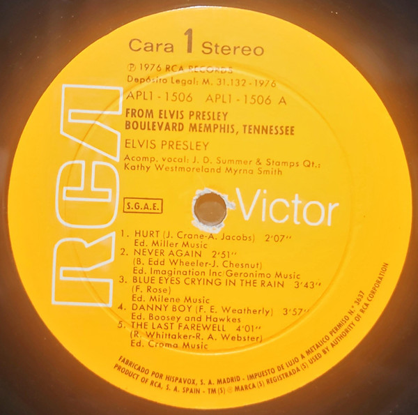 Elvis Presley - From Elvis Presley Boulevard, Memphis, Tennessee | RCA (APL1-1506) - 3