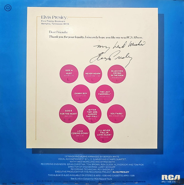 Elvis Presley - From Elvis Presley Boulevard, Memphis, Tennessee | RCA (APL1-1506) - 2