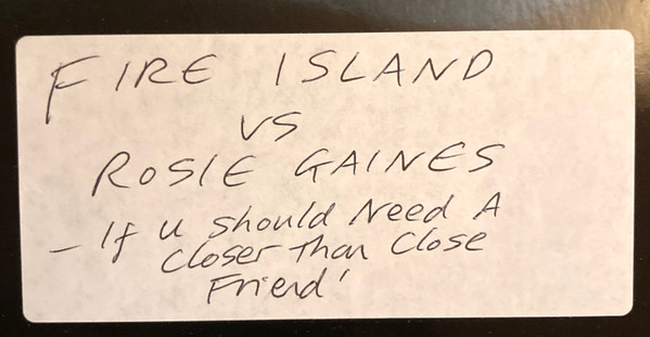 Fire Island vs Rosie Gaines - If You Should Need A Closer Than Close Friend | Not On Label (Fire Island) (mind 001)