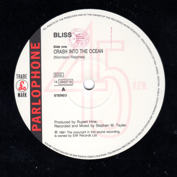 Bliss - Crash Into The Ocean | Parlophone (14 2043716) - 3
