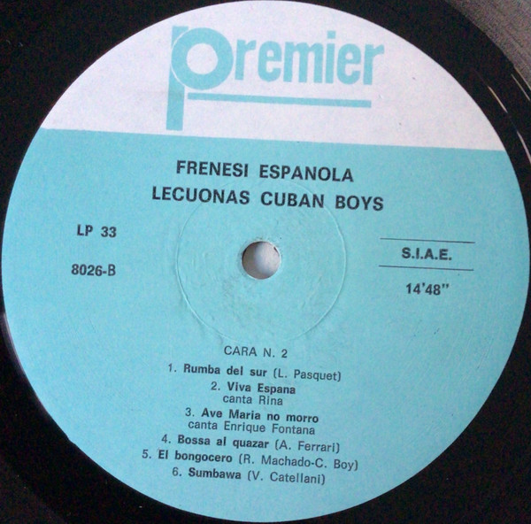 Lecuona Cuban Boys - Frenesi Española | Premier (LP-8026) - 4