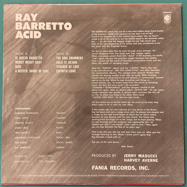 Ray Barretto - Acid | Fania Records (CR00997) - 2 Ray Barretto - Acid | Fania Records (CR00997) - 2