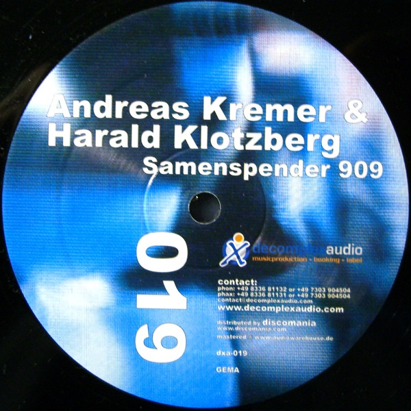 Andreas Kremer & Harald Klotzberg - Samenspender 909 | Decomplex Audio (dxa-019) - main Andreas Kremer & Harald Klotzberg - Samenspender 909 | Decomplex Audio (dxa-019) - main