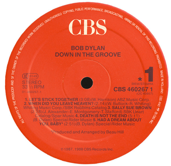 Bob Dylan - Down In The Groove | CBS (460267 1) - 3 Bob Dylan - Down In The Groove | CBS (460267 1) - 3