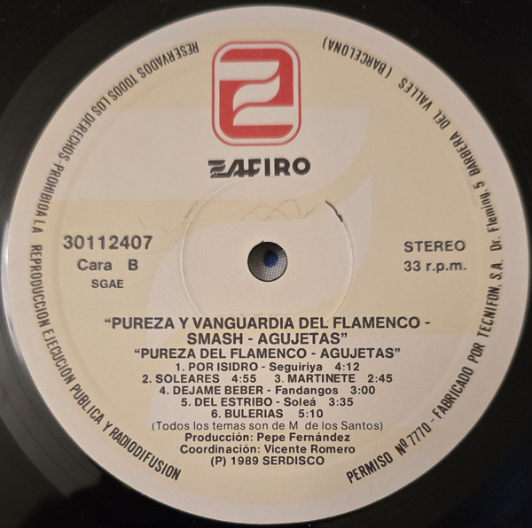 Smash / Agujetas - Vanguardia Y Pureza Del Flamenco | Serdisco (30112407) - 3 Smash / Agujetas - Vanguardia Y Pureza Del Flamenco | Serdisco (30112407) - 3