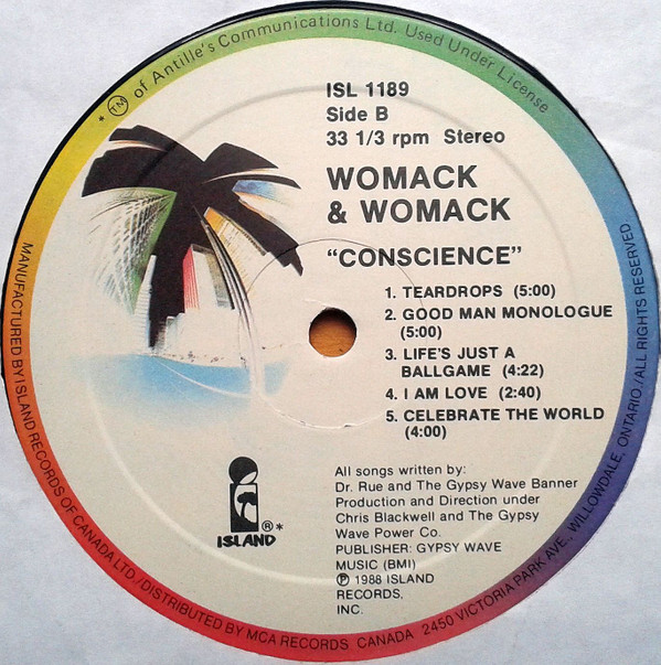 Womack & Womack - Conscience | Island Records (ISL 1189) - 7 Womack & Womack - Conscience | Island Records (ISL 1189) - 7