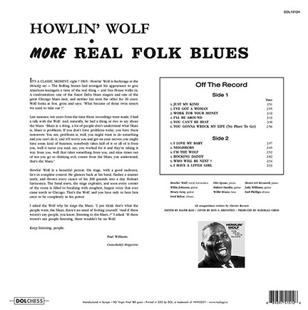 Howlin' Wolf - More Real Folk Blues | DOL (DOL1512H) - 2