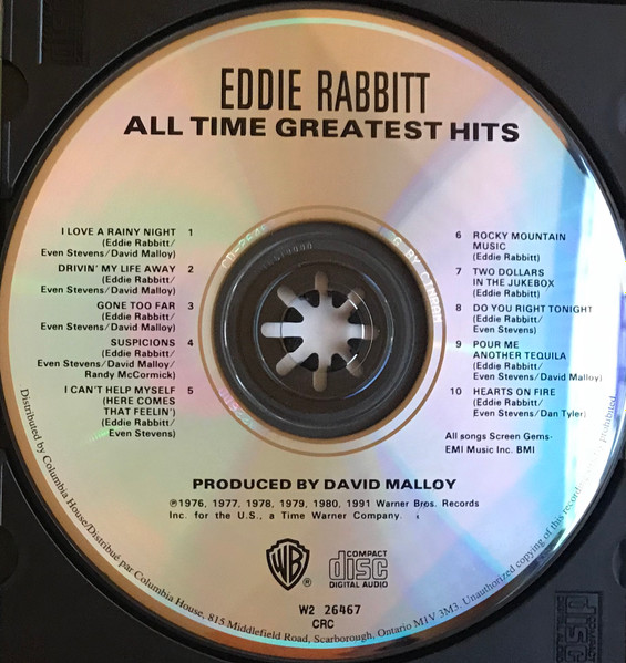 Eddie Rabbitt - All Time Greatest Hits | Warner Bros. Records (W2 26467) - 4