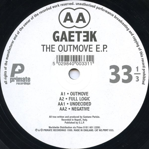 Gaetek - The Outmove E.P. | Primate Recordings (PRMT033) - 3