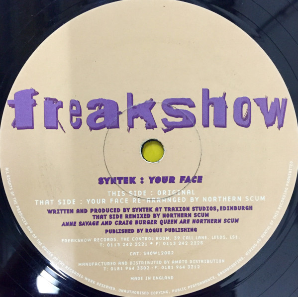 Syntek - Your Face | Freakshow Records (SHOW12002)