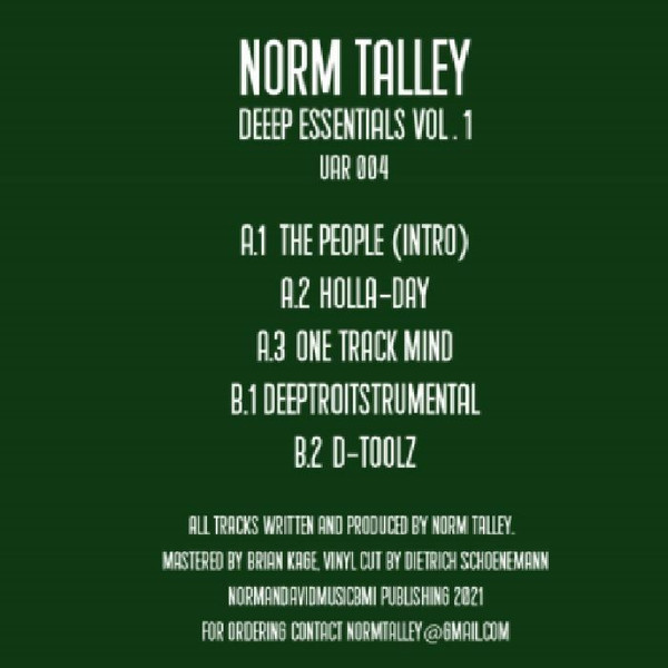 Norm Talley - Deep Essentials Vol. 1 | Upstairs Asylum Recordings (UAR 004) - 2