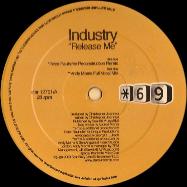 Industry - Release Me | Star 69 Records (STAR 12701)