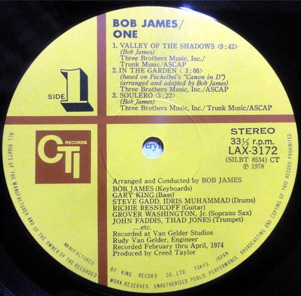 Bob James - One | CTI Records (LAX-3172) - 4