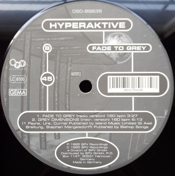 Hyperactive - Fade To Grey | SPV Recordings (SPV 050-89635)