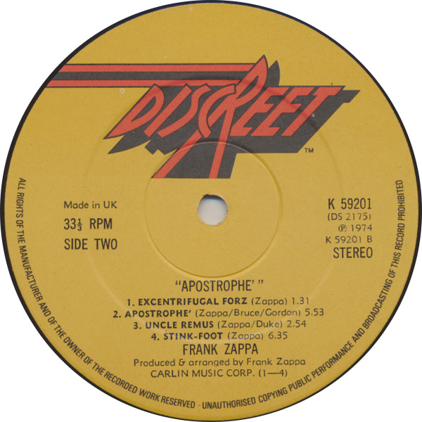 Frank Zappa - Apostrophe (') | Discreet (K 59201) - 4