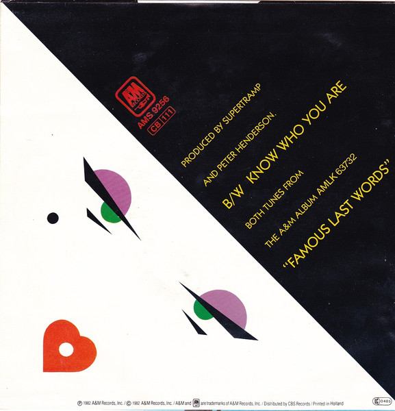 Supertramp - My Kind Of Lady | A&M Records (AMS 9256) - 2 Supertramp - My Kind Of Lady | A&M Records (AMS 9256) - 2