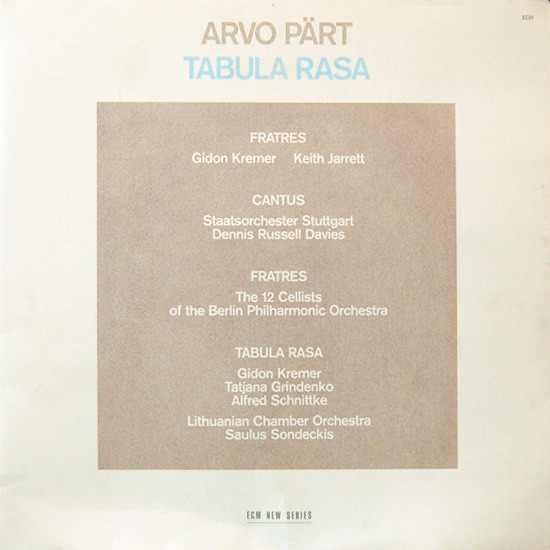Arvo Pärt - Tabula Rasa | ECM New Series (ECM 1275)