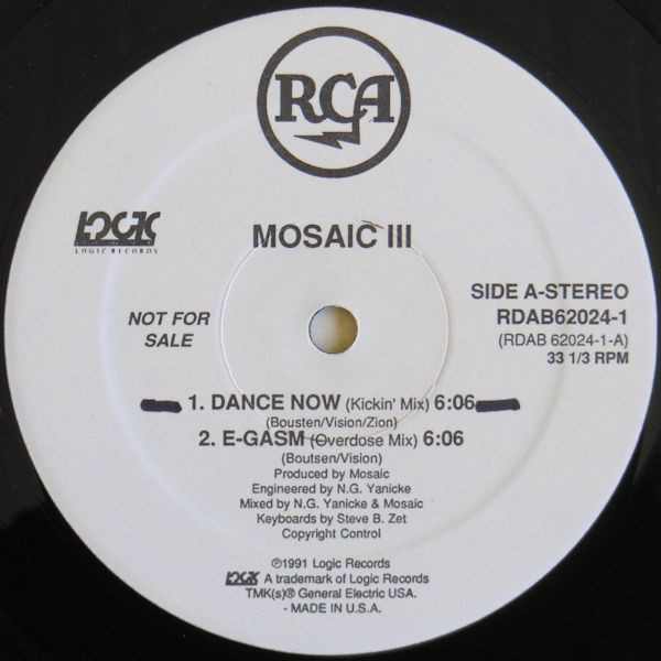 Mosaic III  &  Zion - Dance Now | RCA (RDAB62024-1)