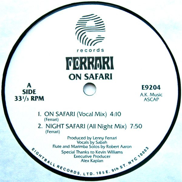 Lenny Ferrari - On Safari | E Records (E9204)