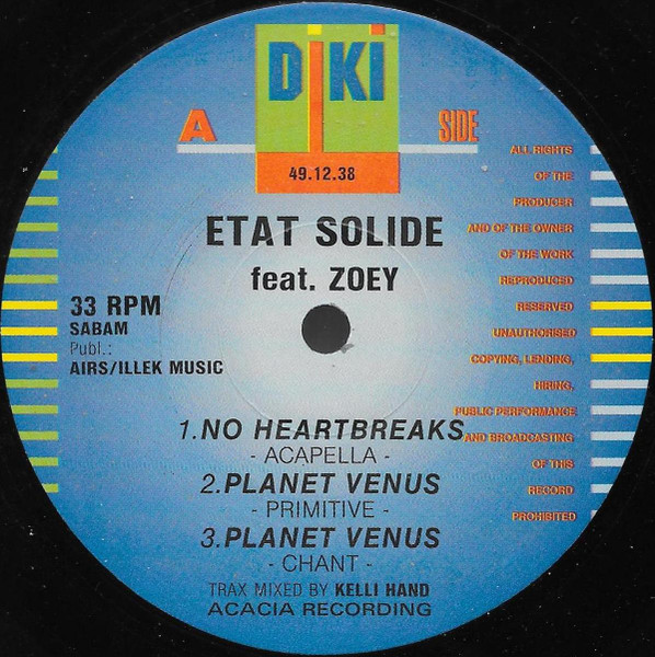 Etat Solide feat. Zoey - No Heartbreaks | DiKi Records (DIKI 49.12.38)