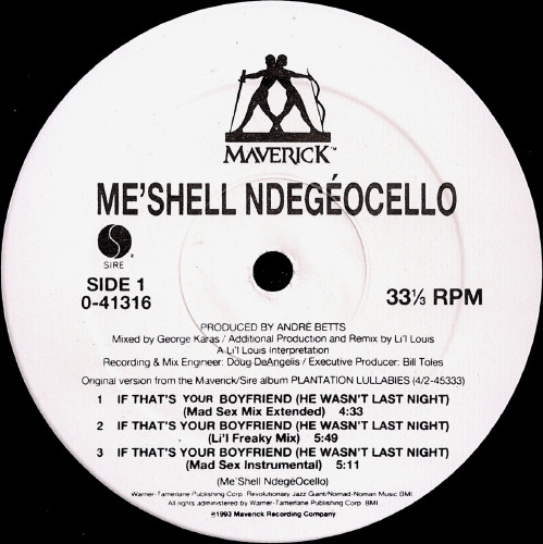 Me'Shell NdegéOcello - If That's Your Boyfriend (He Wasn't Last Night) | Maverick (0-41316) - 2