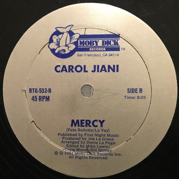 Carol Jiani - The Woman In Me / Mercy | Moby Dick Records (BTG-532) - 2