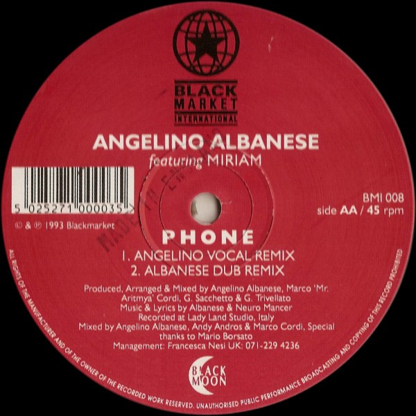Angelino Albanese Featuring Miriam - Phone | Black Market International (BMI 008) - 2 Angelino Albanese Featuring Miriam - Phone | Black Market International (BMI 008) - 2