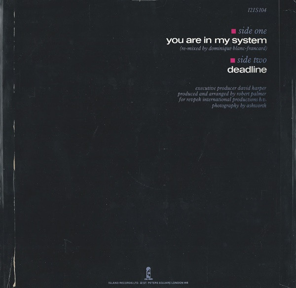 Robert Palmer - You Are In My System | Island Records (12IS104) - 2 Robert Palmer - You Are In My System | Island Records (12IS104) - 2