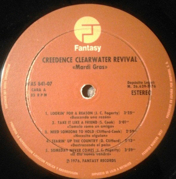 Creedence Clearwater Revival - Mardi Gras | Fantasy (HFAS 841-07) - 3