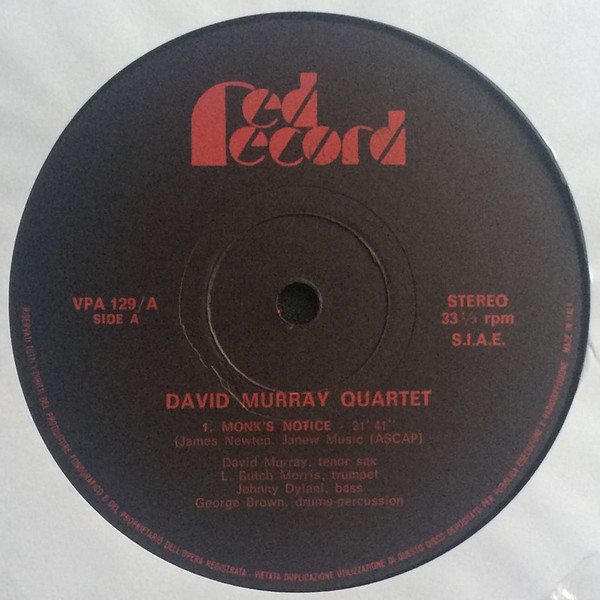 David Murray Quartet With Butch Morris - Last Of The Hipman | Red Record (VPA 129) - 3