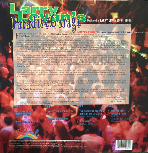 Larry Levan - Larry Levan's Paradise Garage | Salsoul Records (20-1018-1)