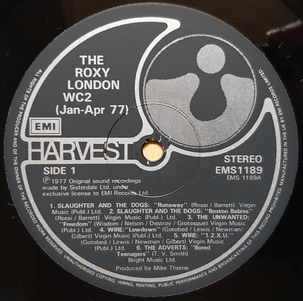 Various - The Roxy London WC2 (Jan - Apr 77) | Harvest (EMS 1189) - 3