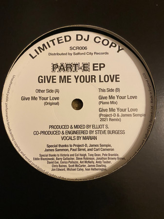 Part-E - Give Me Your Love | Salford City Records (SCR006) - 2