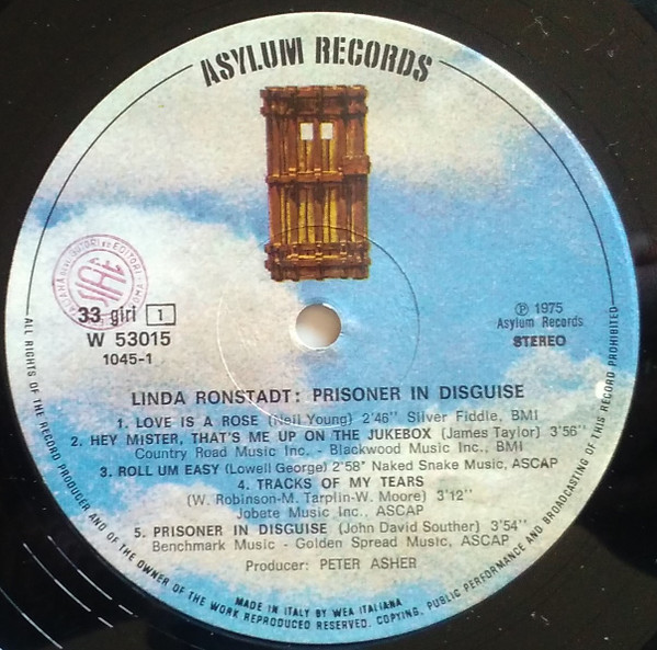 Linda Ronstadt - Prisoner In Disguise | Asylum Records (w 53015) - 4